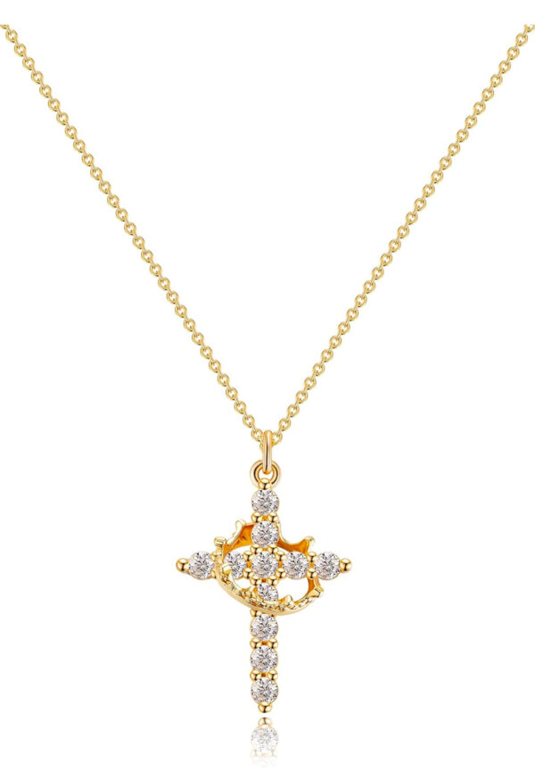 Jesus Crown Cross Necklace - Image 2