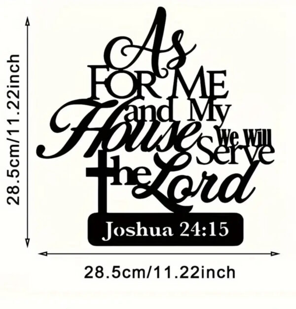 Home Decor- As For Me & My Home We Will Serve The Lord - Black - Image 2