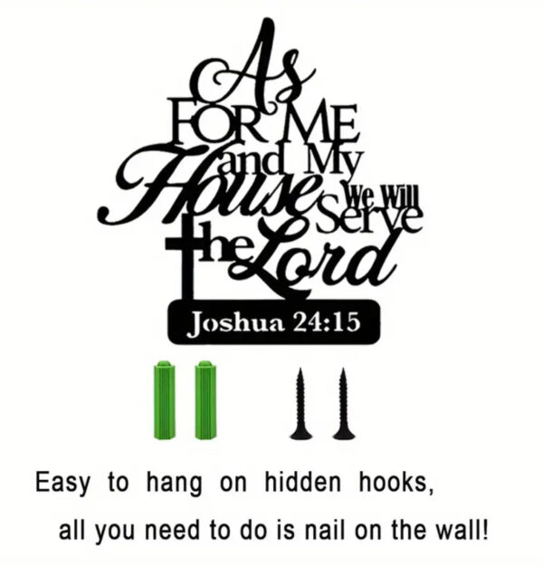 Home Decor- As For Me & My Home We Will Serve The Lord - Black - Image 3